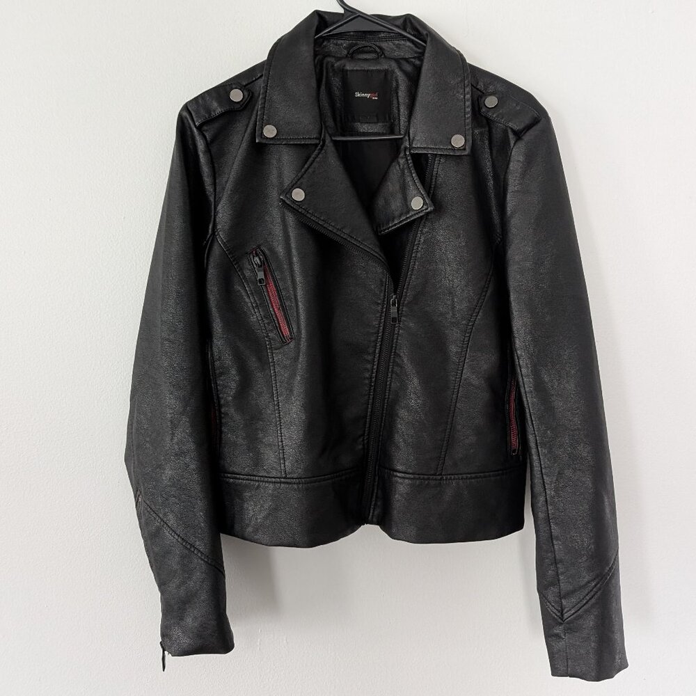 Skinnygirl Jeans Black Faux Leather Jacket – Size L